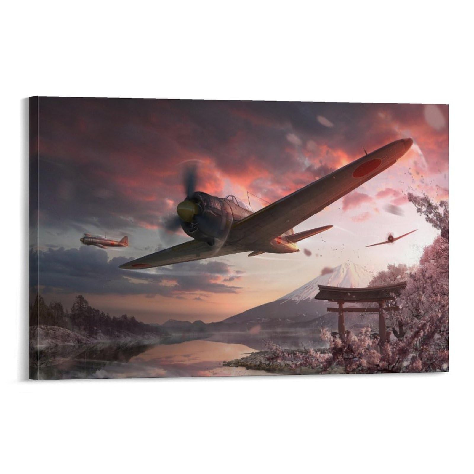 Amazon.co.jp: 絵画風 壁紙ポスターゼロ戦 零戦21型 A6M2-b